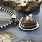 Sterling Silver Southwestern Style Sean Agate Heart Decorated Pendant For Women