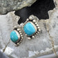 Sterling Silver Southwestern Style Square Turquoise Stud Earrings For Women