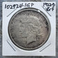 1922-D US 90% Peace Silver Dollar VG-F #102924-1GP