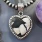 Sterling Silver Southwestern Style White Buffalo Heart Pendant For Women
