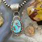 Native American Sterling Oval Kingman Turquoise Decorated Pendant For Women