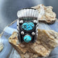 Vintage Native American Silver 4 Natural Kingman Turquoise Watch Cuff For Men