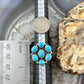 Sterling Silver Southwestern Style Mohave Turquoise Cluster Ring Size 7.75 For Women