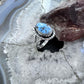 Native American Sterling Silver Oval Golden Hill Turquoise Ring Sz 9.5 For Women