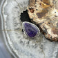 Sterling Silver Southwestern Style Teardrop Charoite Ring Size 7 For Women