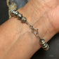 Sterling Silver Navajo Pearl Beads w/Single Squash 8" Bracelet For Women