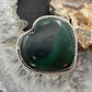Sterling Silver Southwestern Style Malachite Heart Shape Ring Size 6 For Women