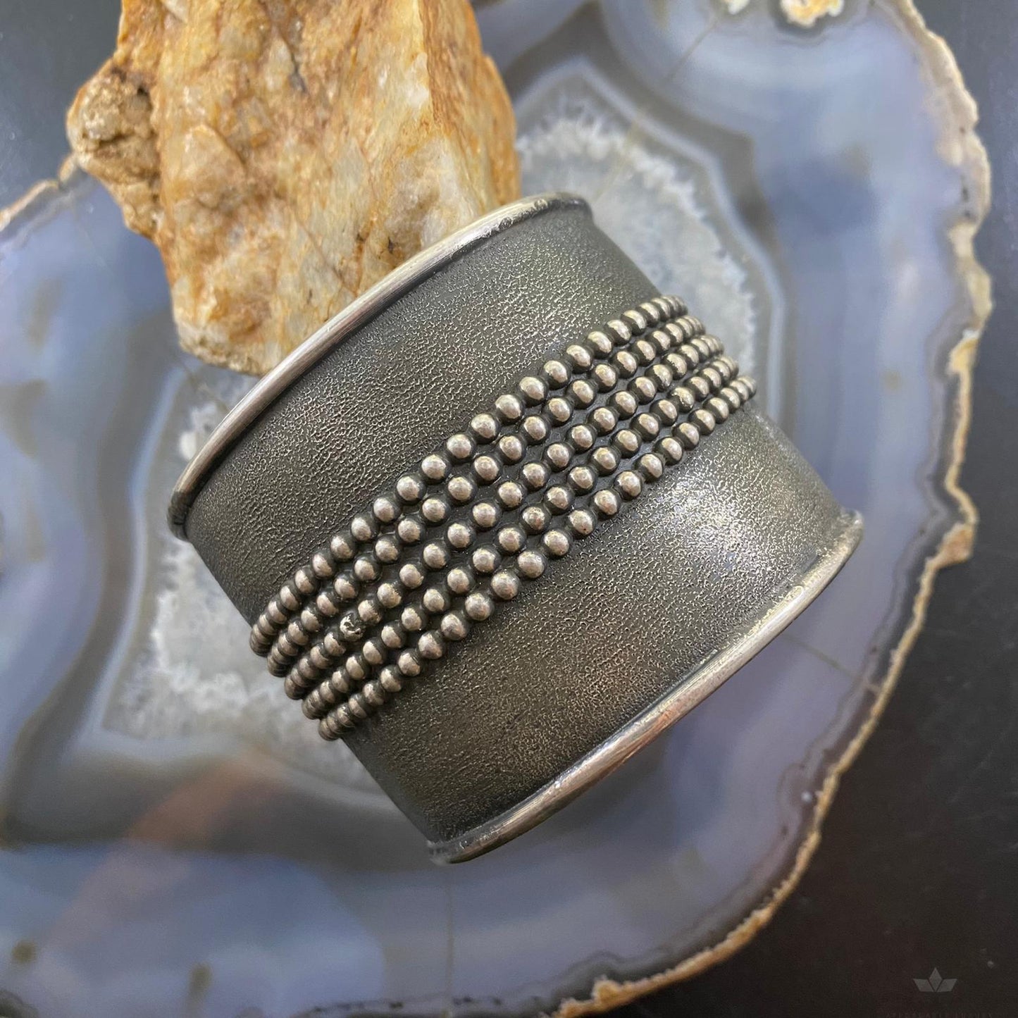Tawney Cruz-Willie Native American Sterling Silver Heavy Wide Unisex Bracelet