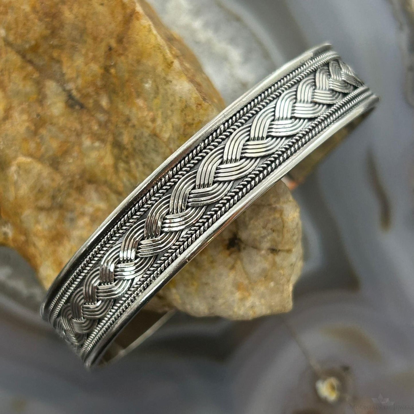 Sterling Silver Flexible & Adjustable Braided Fashion Bracelet For Women #1