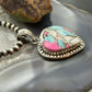 Sterling Silver Southwestern Style Cotton Candy Heart Pendant For Women #2