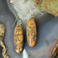 Sterling Silver Oval Maligano Jasper Slab Dangle Earrings For Women #512