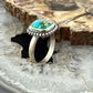 Sterling Silver Southwestern Style Sonora Gold Turquoise Adjustable Bar Ring For Women #8