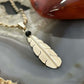 Anthony Gatewood Sterling Silver Onyx Beads Feather Pendant For Women