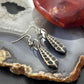 Sterling Silver Teardrop Turritella Fossil Slab Dangle Earrings For Women #333