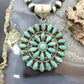 Sterling Silver Southwestern Style Teardrop Mohave Turquoise Round Cluster Pendant