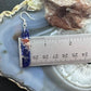 Sterling Silver Elongated Tilde Shape Blue Sodalite Slab Dangle Earrings For Women #230