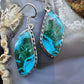 Sterling Silver Southwestern Style Tilde Malachite Azurite Dangle Earrings For Women
