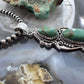 Sterling Silver Southwestern Style Long Turquoise Decorated Pendant For Women