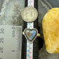 Sterling Silver Southwestern Style Heart Golden Hill Turquoise Adjustable Ring For Women