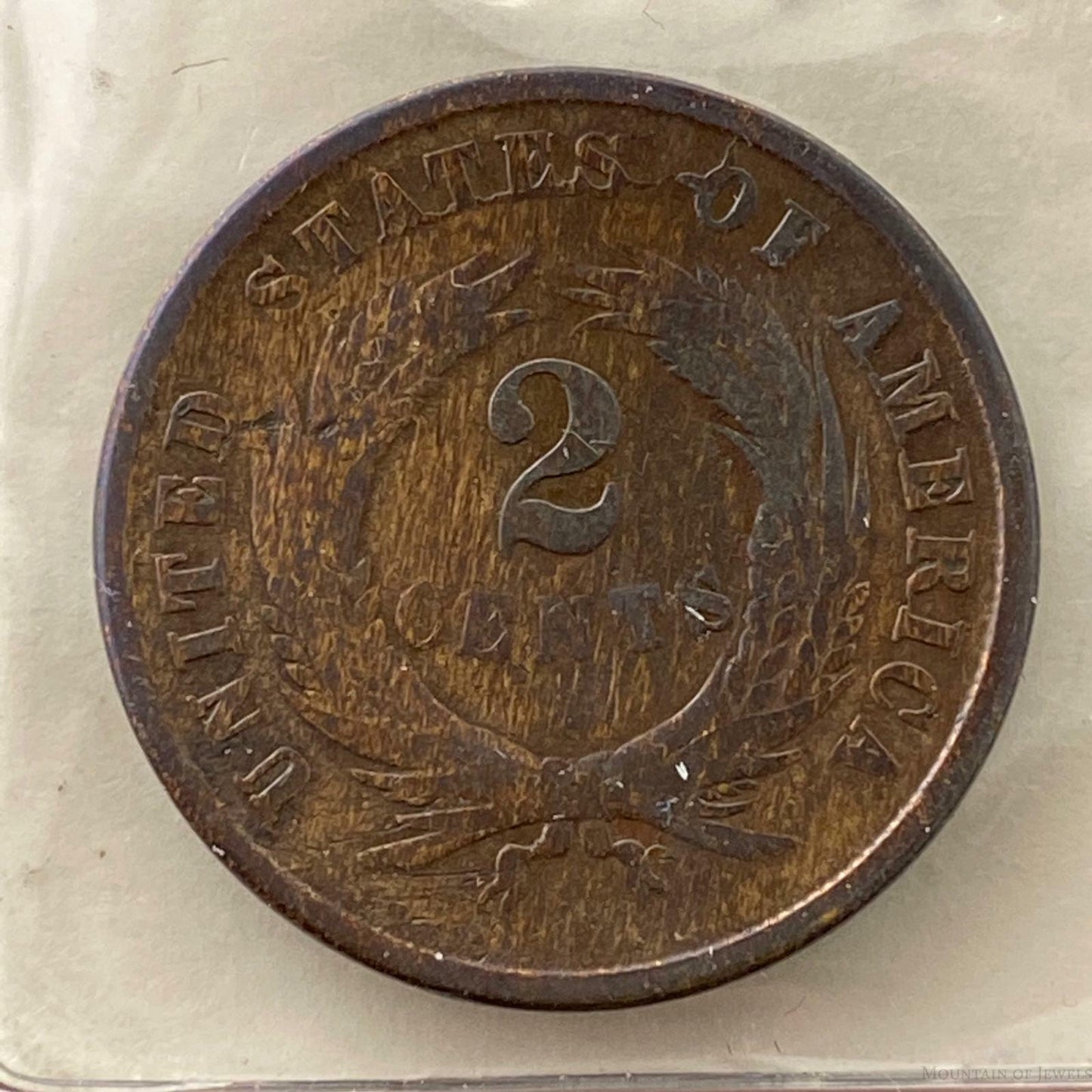 1864 US Two (2) Cent Piece Circulation Strike VG Collectible Coin