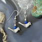 Carolyn Pollack Southwestern Style Sterling Silver Bird with Lapis Bead Dangle Earrings For Women
