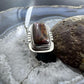 Sterling Silver Southwestern Style Moroccan Seam Agate Bar Ring Size 6 For Women