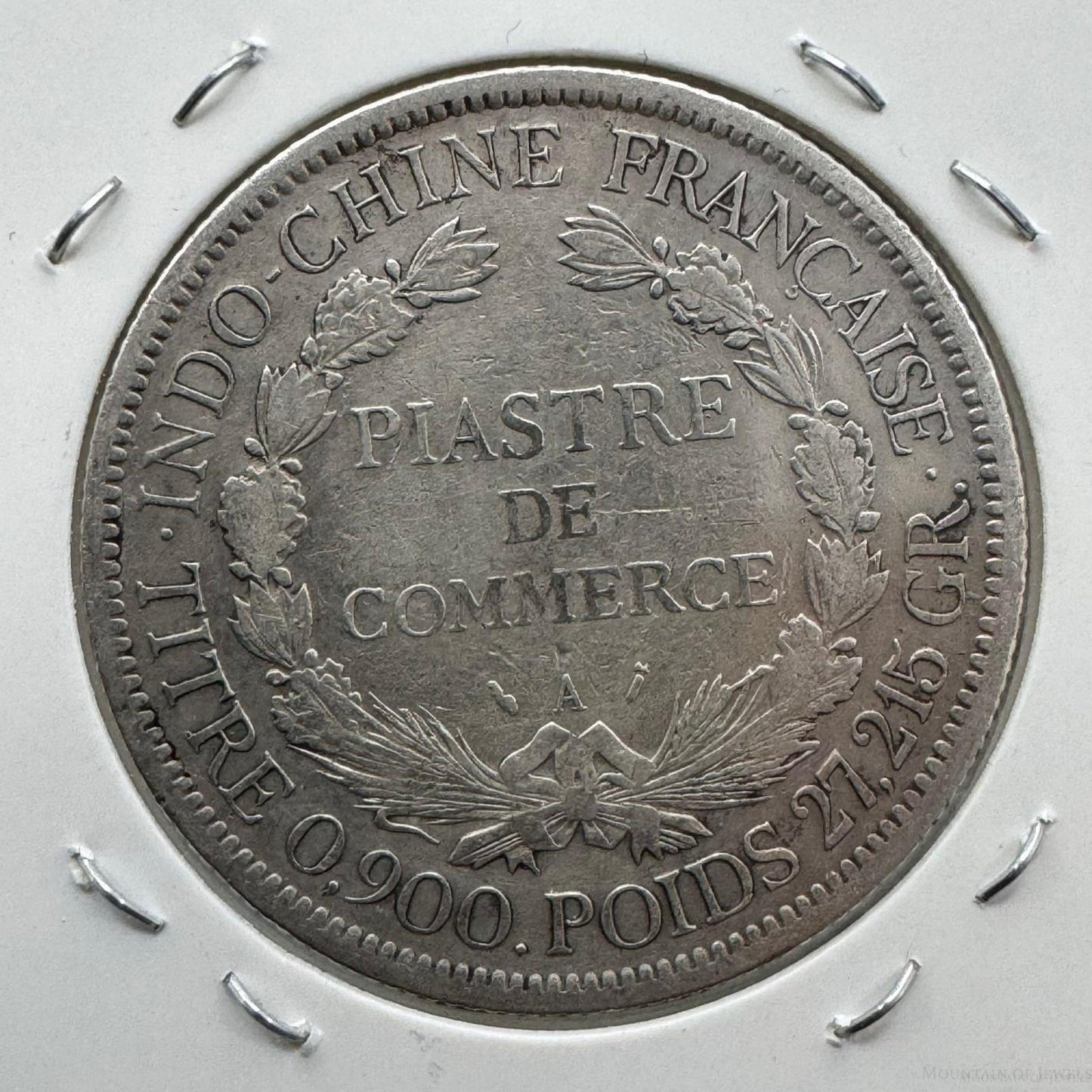 1895 France Indo-Chine Piaster Commerce 27.215gr 90% Silver Coin VG-F #52624-8S