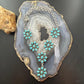 Sterling Silver Southwestern Style Turquoise 6 Cluster 19" Necklace For Women