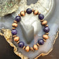 Southwestern Style Copper 10mm Navajo Pearl Beads&10mm Charoite Stretch Bracelet For Women