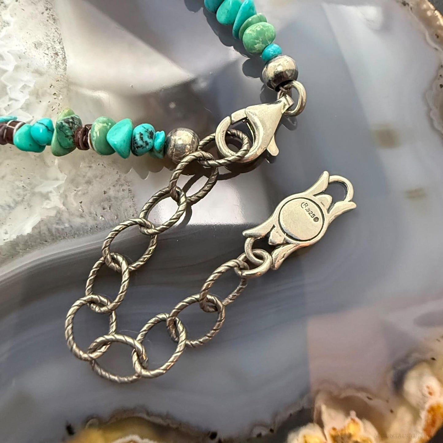Carolyn Pollack Sterling Silver Natural Turquoise & Heishi Beads 32"-34" Necklace For Women