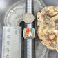 Sterling Silver Southwestern Style Square Spiny Oyster Turquoise Ring Size 6.75 For Women