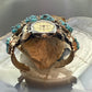 Vintage Steven B Native American Silver Rough Turquoise Watch Bracelet For Women