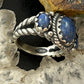 Carolyn Pollack Southwestern Style Sterling Silver 3 Denim Lapis Ring Size 5 For Women