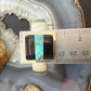 Frank Chavez Sterling Silver Native American Square Onyx & Turquoise Bracelet For Women