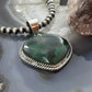 Sterling Silver Southwestern Style Malachite Heart Pendant For Women