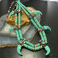 Vintage Native American Turquoise Disk Beads w/6 Carved Turquoise Claw Necklace For Women