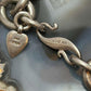 Signed Vintage Heavy Silver Chunky Oval Link 8" Fashion Bracelet For Women