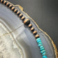 Southwestern Style 5-8.5mm Copper Navajo Pearl Round &Turquoise 18"-21" Necklace For Women