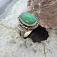 Sterling Silver Southwestern Style Oval Green Chalcedony Decorated Ring Size 8.5 For Women
