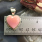 Samson Edsitty Native American Sterling Silver Pink Conch Heart Pendant For Women