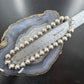 Vintage Heavy Navajo Pearl Bead Southwestern Style Silver 16" Necklace For Women