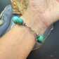 Vintage Sterling Silver 12 Large Turquoise Beads 6.75" Bracelet For Women