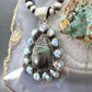 Sterling Silver Southwestern Style Teardrop Blackjack & Golden Hill Turquoise Pendant