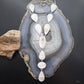 Sterling Silver Southwestern Style White Water Turquoise Lariat 25" Necklace For Women