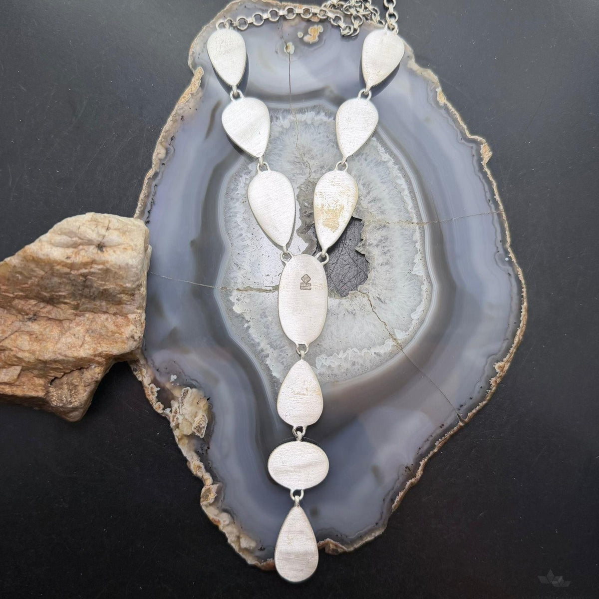 Sterling Silver Southwestern Style White Water Turquoise Lariat 25" Necklace For Women