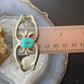 Vintage Native American Silver Oval Turquoise Sandcast Bracelet For Women #1