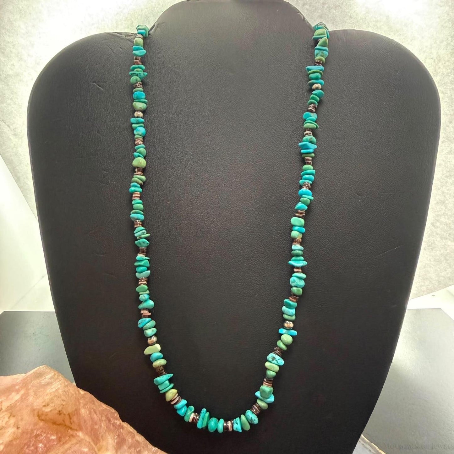 Carolyn Pollack Sterling Silver Natural Turquoise & Heishi Beads 32"-34" Necklace For Women