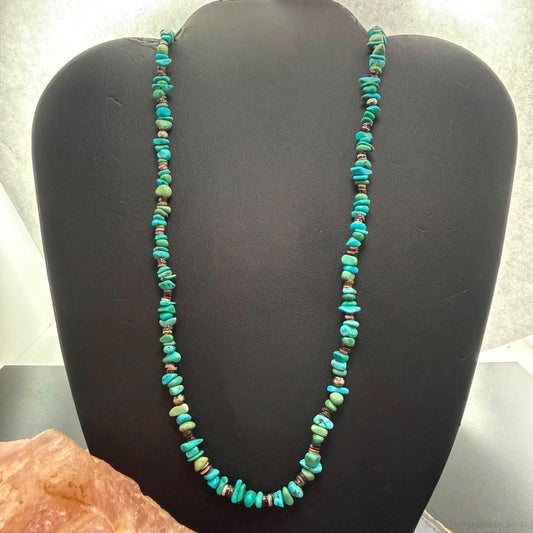 Carolyn Pollack Sterling Silver Natural Turquoise & Heishi Beads 32"-34" Necklace For Women
