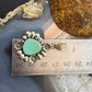 Sterling Silver Southwestern Style Turquoise w/Flower Decorated Pendant For Women