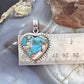 Sterling Silver Southwestern Style Mohave Turquoise Dahlia Heart Pendant For Women